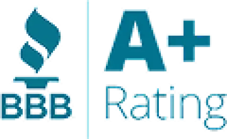 BBB logo with an A+ rating symbol indicating high business trust and quality