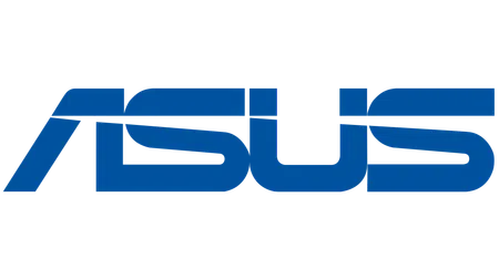 Blue ASUS logo with stylized uppercase letters on transparent background