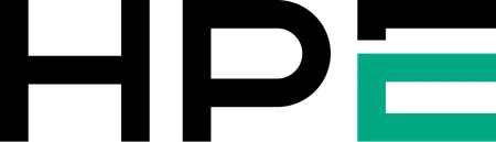 Hewlett Packard Enterprise logo with green HPE letters on a white background.