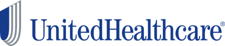 UnitedHealthcare logo with blue stylized shield and company name in blue text