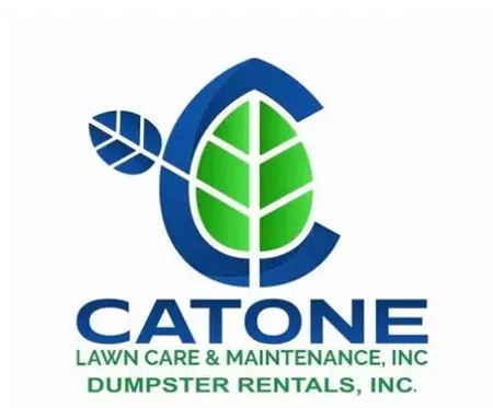 Logo of Catone Lawn Care and Maintenance, Inc. featuring a blue C and green leaf design