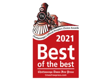 2021 Best of the Best award logo featuring a vintage train and Chattanooga Times Free Press branding.