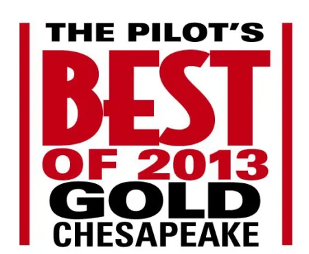 The Pilot's Best of 2013 Gold Chesapeake award logo in red and black text on white background
