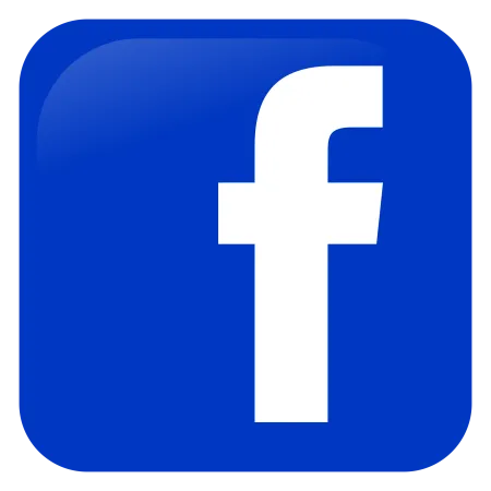 Facebook logo with white letter f on blue rounded square background.