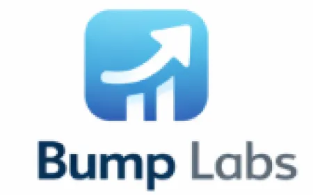 Bump Labs logo with upward arrow and bar chart in blue gradient square icon