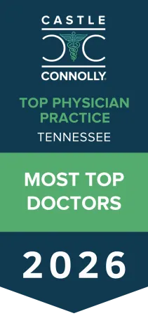 Castle Connolly Top Physician Practice Tennessee Most Top Doctors 2026 award badge