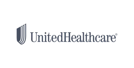 UnitedHealthcare logo with a stylized shield icon and company name in navy blue on white background