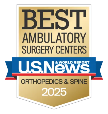 Best Ambulatory Surgery Centers 2025 badge by U.S. News & World Report for Orthopedics and Spine.