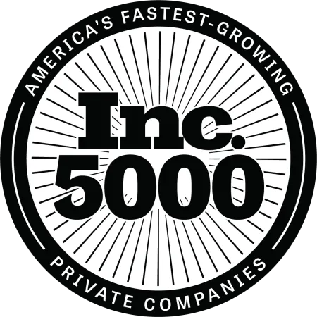 Inc. 5000 logo badge for America's fastest-growing private companies with bold text and radial lines