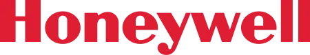 Honeywell company logo with red text on a transparent background