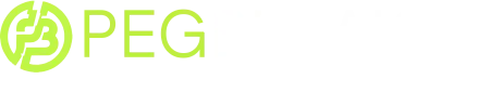 PegBreaker logo with stylized initials PB in green and black text on a transparent background.
