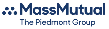 MassMutual logo featuring blue text and a geometric symbol representing The Piedmont Group.