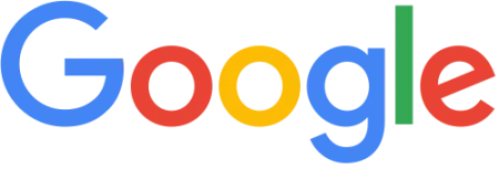 Colorful Google logo with blue, red, yellow, and green letters on a transparent background