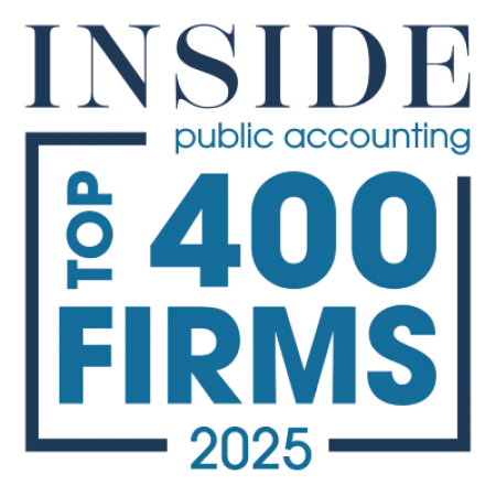 Inside Public Accounting top 400 accounting firms 2025 logo in blue and dark blue colors