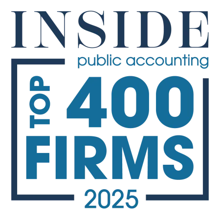 Inside Public Accounting Top 400 Firms 2025 logo in blue and dark blue text