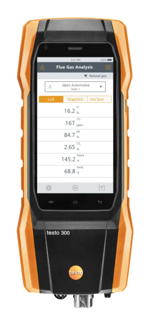 Testo 300 Long Life Commercial Combustion Analyzer with Printer