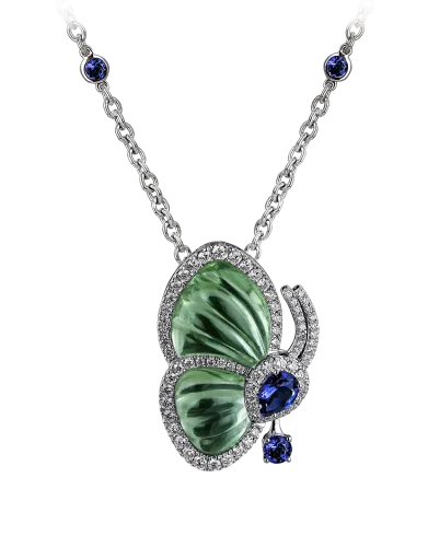 Papillon Necklace with Prasiolite