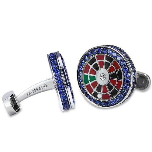 Sapphire Roulette Wheel Cufflinks