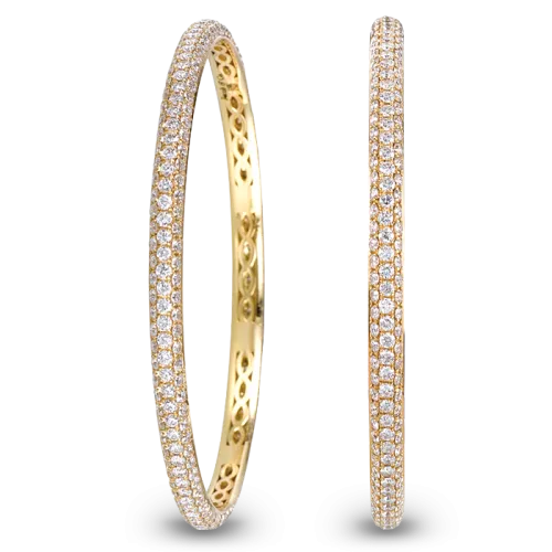 Stackable Melange Yellow Gold Bangle