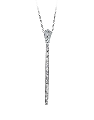 WHITE GOLD DIAMOND MATCH NECKLACE LONG