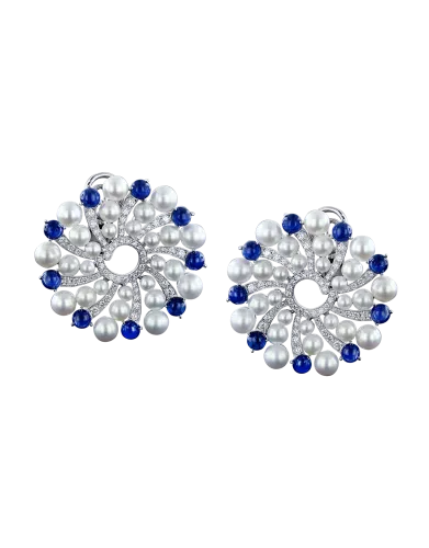 Infinia Pearl Blue Sapphires Earrings