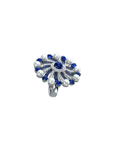 Infinia Pearl Blue Sapphires Ring