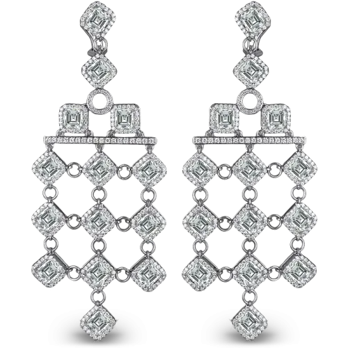 Square Diamond Chandelier Earrings
