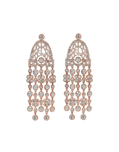 Jezebel Rose Gold White Diamond Earrings Short