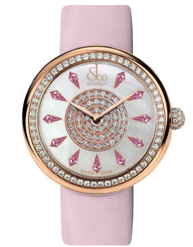 Brilliant One Row Rose Gold Pink Sapphires 44mm