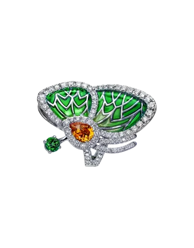GREEN TOPAZ PAPILLON RING