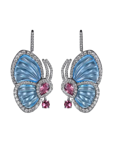 Small Earrings Blue Topaz