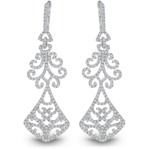 Diamond Chandelier Earrings White Gold