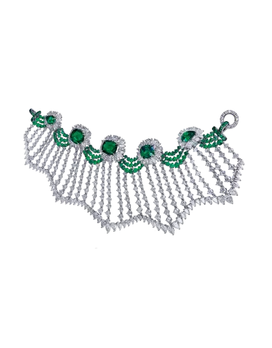 Emerald and Rose Cut Diamond Bracelets