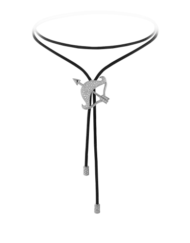 Zodiac Sagittarius String Necklace White Gold Diamond