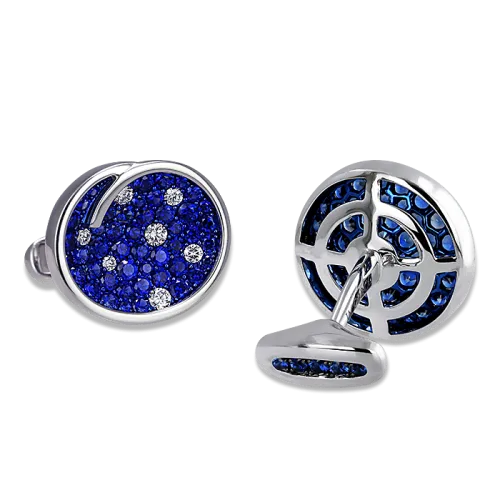 Oval Swirl Sapphire Cufflinks