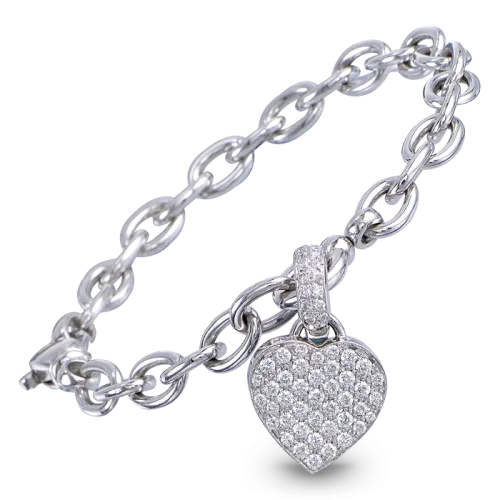 Diamond Heart Charm Bracelet