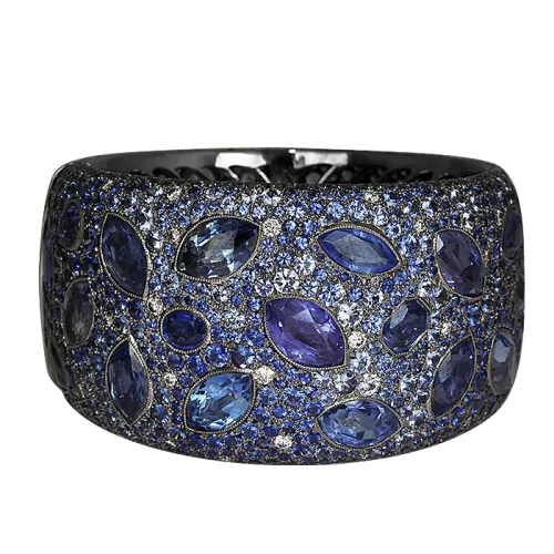 Sapphire Diamond Cuff Bracelet