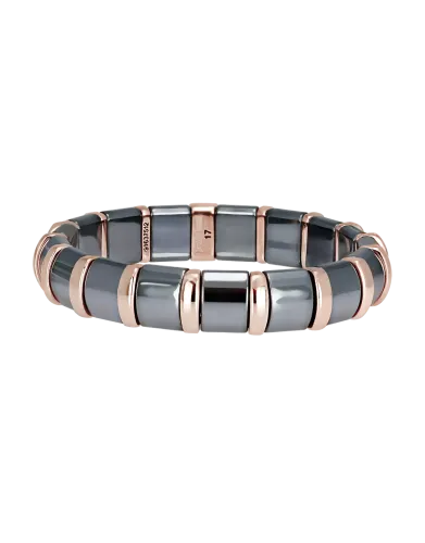 Hematite Bracelet 17 Rose Bars