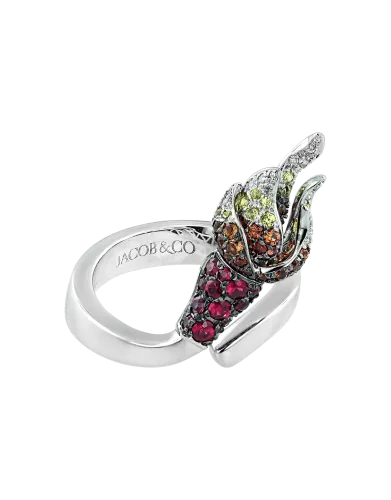 White Gold Multicolor Match Ring