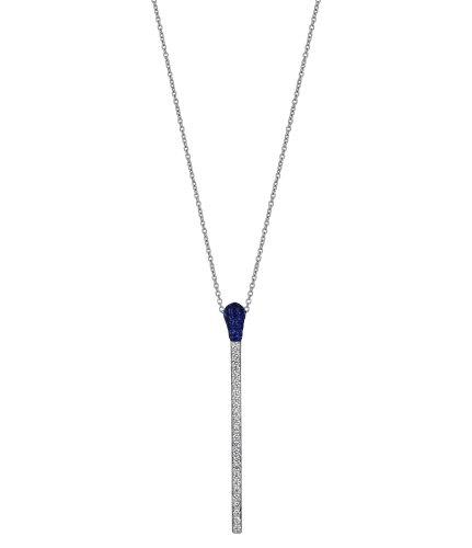 WHITE GOLD SAPPHIRE AND DIAMOND MATCH NECKLACE