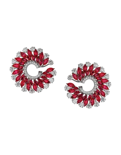 Marquise Cut Ruby Earrings Small