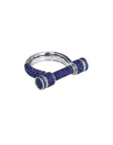 Full Pave Sapphire Estribo Ring