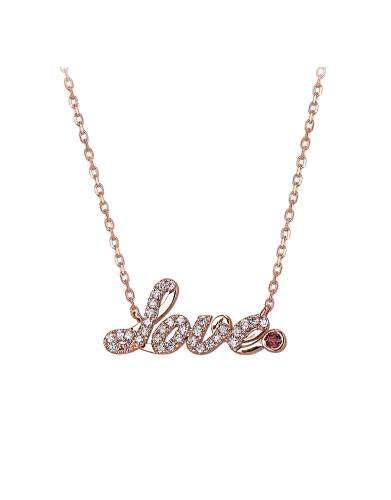 Smaller Rose Gold Pave Love Necklace