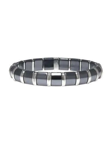 Hematite Bracelet 19 Stainless Steel Bars