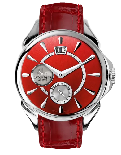 Palatial Classic Manual Big Date Red Sunray Dial - Steel Case