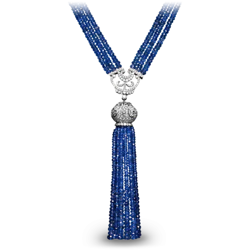 Blue Sapphire Tassel Necklace
