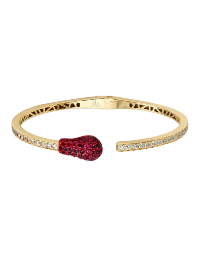 YELLOW GOLD DIAMOND MATCH CUFF BRACELET