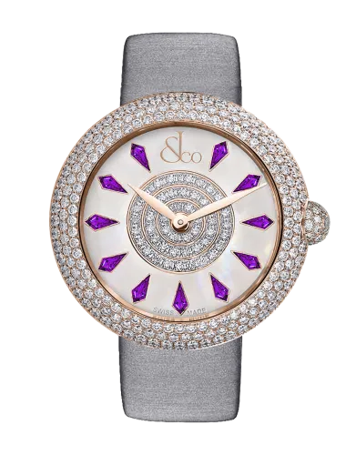 Brilliant Half Pave Rose Gold Amethyst Sapphires 38mm