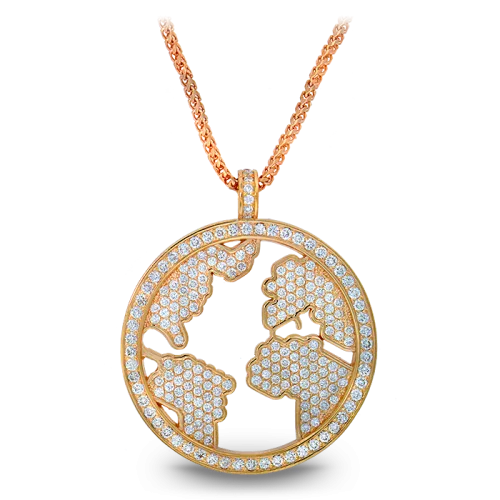The World is Yours Pendant Rose Gold