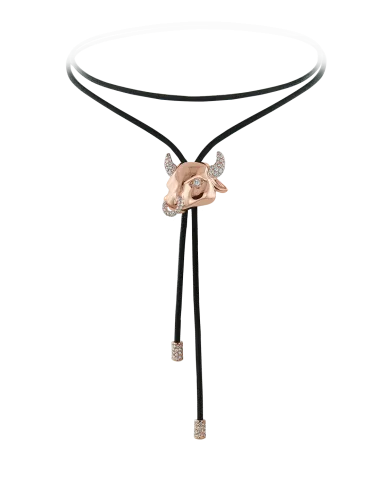 Zodiac Taurus String Necklace Rose Gold Diamond